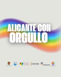 Cartel con colores arcoiris