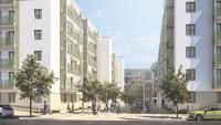 Imagen del edificio de las obras de reurbanización del área delimitada como Entorno Residencial de Rehabilitación Programada (ERRP) del barrio V...