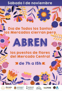 Cartel puestos de flores Mercado Central