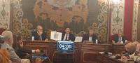 Imagen del alcalde de Alicante, Luis Barcala, en el  Debate sobre el Estado de la Ciudad