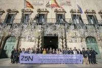 Imagen del acto institucional celebrado en el Ayuntamiento de conmemoración del 25N, Día Internacional de la Eliminación de la Violencia contra ...