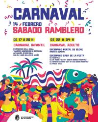 Imagen de personas disfrazadas, una sardina y confeti