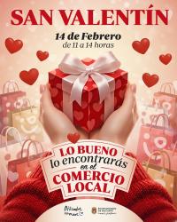 Imagen del cartel de la campaña de comercio de San Valentín 2026 