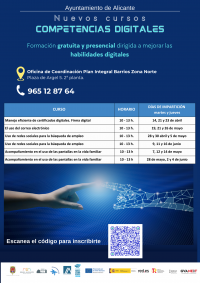 cartel de formacion competencias digitales en zona norte