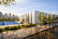 Imagen de la recreación de la construcción de la Ciudad del Baloncesto presentada por la Fundación Lucentum