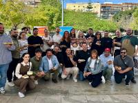 imagen de la concejala de Hostelería, Lidia López, en la presentación del festival 'Alacroqueta' junto con los cocineros 