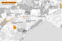 Imagen del plano de previsión del Plan General de los espacios deportivos en Alicante