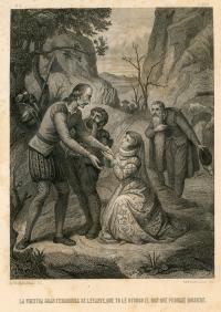 Grabado de don Quijote. Luis de Madrazo 1879