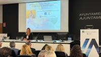 Imagen de la concejala de Empleo, Mari Carmen de España, en la jornada dedicada a analizar las novedades del Programa de Trabajo del Horizonte Eur...