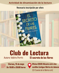 Cartel club de lectura tertulia de Mayo 