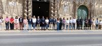 Imagen de la corporación municipal en el minuto de silencio del Ayuntamiento de Alicante 