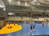 Imagen de de la pista del Centro de Tecnificación con la superficie especial instalada este jueves para la disputa de la fase final de la Copa del...