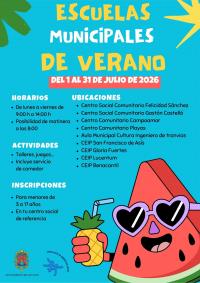 Cartel escuelas de verano 2026