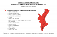 Riesgo extremo incendios forestales