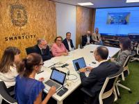 Imagen de la reunión celebrada para defender este lunes ante el jurado de la Comisión Europea y durante cerca de una hora su candidatura a ser Ca...