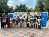 Imagen de la concejala de Comercio, Lidia López, en la presentación de las jornadas de dinamización comercial de Banalúa