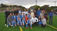 Luis Barcala y Marisa Gayo, con el equipo pre-benjamín del Hércules y algunos padres