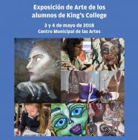 Cartel de la muestra, con trabajos de los alumnos