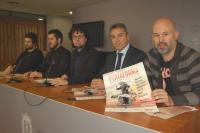 Daniel Simón, en la mesa de presentación, con Jesús Lizón, Alejandro Tébar, Miguel Carratalá y Alvaro García del Castillo 