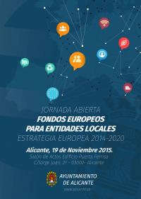 Cartel Jornada abierta Fondos Europeos para Entidades Locales. Alicante 19 de noviembre de 2015
