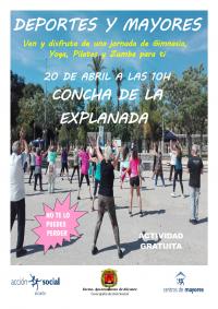 Deportes y Mayores: Gimnasia, Yoga, Pilates y Zumba el 20-4-2018 en la Explanada