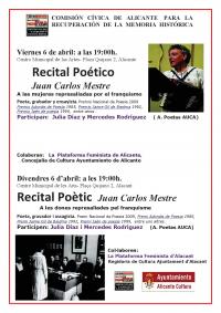 Cartel del recital en el Centro de las Artes