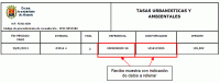 Ejemplo de recibo de tasas urbanísticas