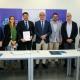 El rector de la Universidad de Alicante, Manuel Palomar, junto al alcalde de Alicante, Luis Barcala y demás miembros del equipo municipal