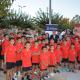 Parte de los niños de la Escuela Social, con concejales, representante del Atlético de Madrid y técnicos y padres