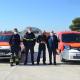 El concejal de Seguridad, José Ramón González, presentando los nuevos vehículos de bomberos