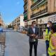 Adrián Santos, concejal de Urbanismo, visitando las obras de reurbanización de San Mateo