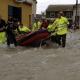 Rescate efectuado por los bomberos tras las inundaciones