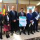 El alcalde Luis Barcala, el concejal de Transporte, Manuel Villar  y el CEO de Vectalia Antonio Arias en la firma del contrato de prestación del s...