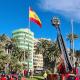 Bandera de España en la Plaza del Mar