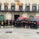 Imagen en la plaza de los 15 bomberos interinos incorporados esta semana para cubrir vacantes