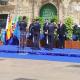 Imagen del acto de la Policia Local en la plaza del Ayuntamiento