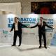 Los alcaldes de Alicante y Elche, Luis Barcala y Pablo Ruz, durante la presentación de la prueba