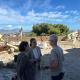 Imagen de la concejala de Cultura, Nayma Beldjilali, en su visita a las obras con la secretaria autonómica de Cultura, Pilar Tébar,