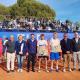 Imagen del alcalde de Alicante, Luis Barcala, con los ganadores del  III torneo Challenger Montemar ATP de tenis