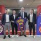 Imagen del concejal de Deportes, Manuel Villar, en la presentación del campus de fútbol del Barça