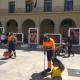 Limpieza en Semana Santa en la Plaza del Ayuntamiento de Alicante
