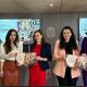 Imagen de la rueda de prensa con la concejala de Turismo, Ana Poquet, en la presentación de la jornada junto con las concejalas de Turismo de Alba...