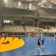 Imagen de de la pista del Centro de Tecnificación con la superficie especial instalada este jueves para la disputa de la fase final de la Copa del...