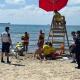 Imagen del simulacro realizado en la playa del Postiguet en Alicante