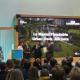 Imagen del alcalde de Alicante, Luis Barcala, en el acto de entrega del premio europeo Nueva Bauhaus al parque La Marjal de Alicante a la sostenibi...
