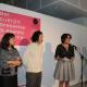 Momento de la apertura con Clara Leitão (coordinadora),  Mario Gutiérrez Cru. (director - comisario) y Gloria Vara (Concejala de Cultura)